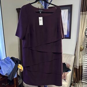 Moda Deep Purple Tiered Midi Dress